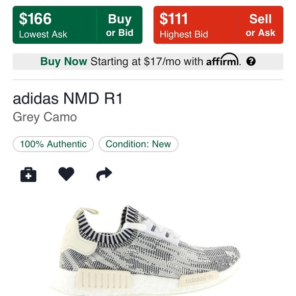 Adidas Nmd R1 grey/camo men’s size 11 - Picture 8 of 8